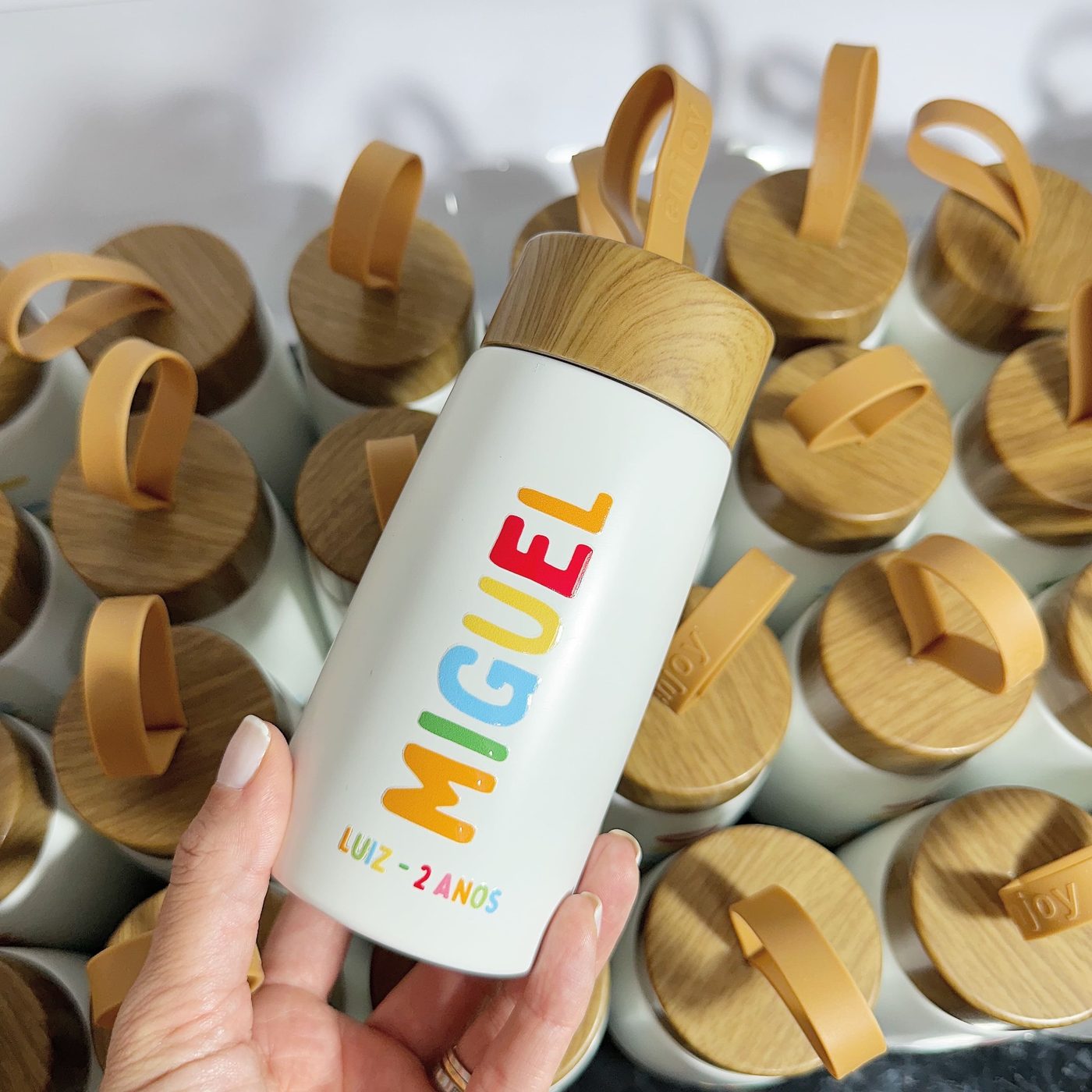 Garrafinha Térmica Bambu Personalizada personalizada — Térmicos, foto 1 de 5